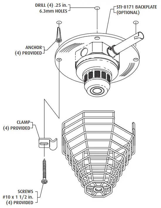 STI Ceiling Mounted Smoke Detector Guards - STI Ceiling Mounted Smoke Detector Guards