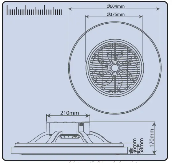 Shada Ceiling Light with Fan 2