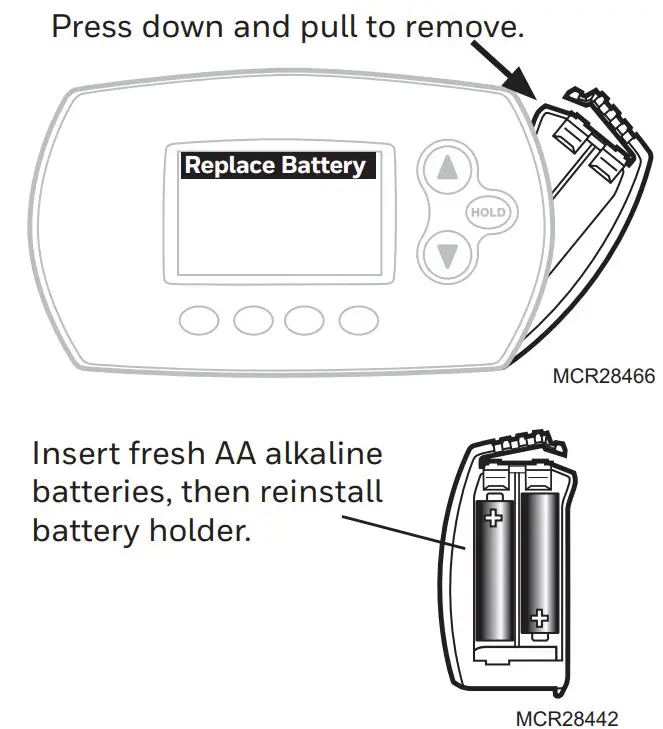 resideo M37771 FocusPro® TH6320R Wireless - Battery replacement