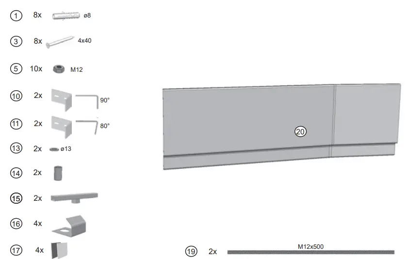 RAVAK-BeHappy-II-150-Front-Panel-Bathtub-fig-20