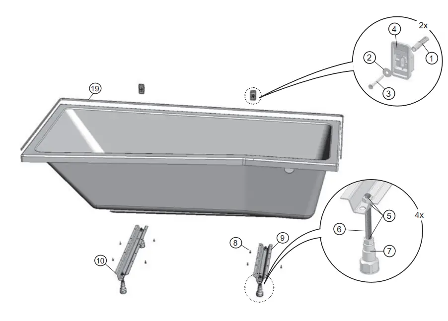 RAVAK-BeHappy-II-150-Front-Panel-Bathtub-fig-3