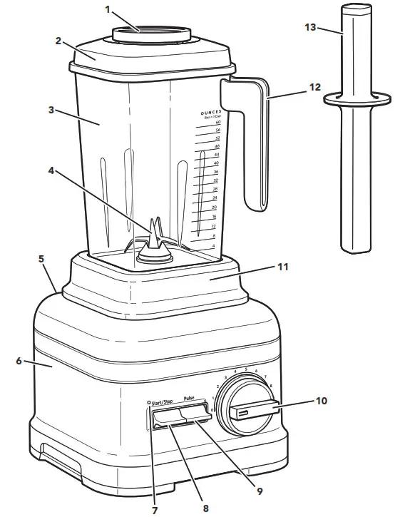 KitchenAid Stand Blender KSB606070 - PARTS AND FEATURES