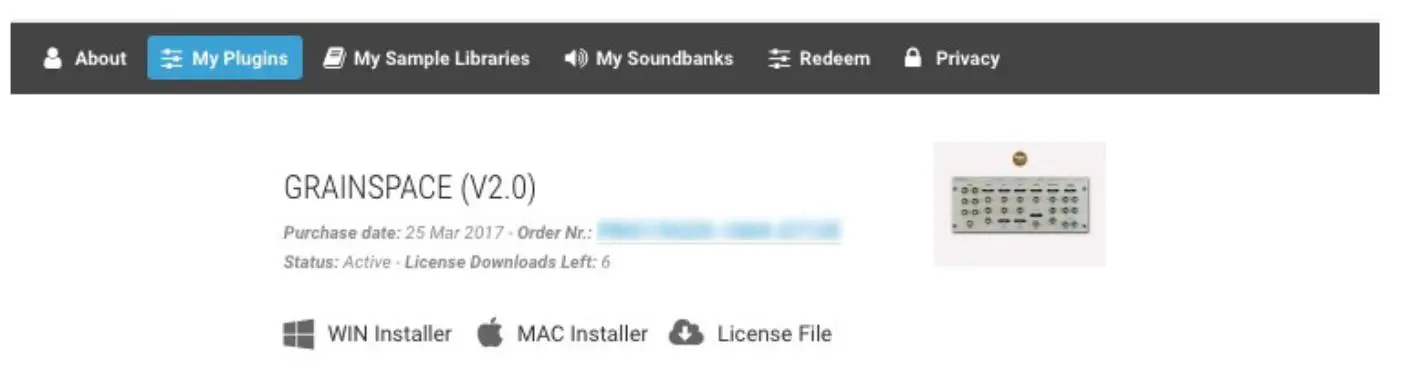 audiority Pre X7 All Tube Preamplifier Plugin - After submitting the code, a license will be deposited in your account and will