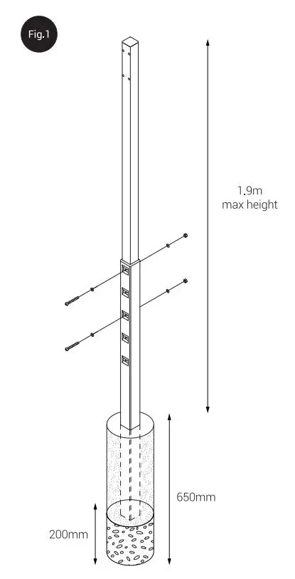 Hills 80150869 Retracting Clothesline Post Kit Owner's Manual - Fig 1
