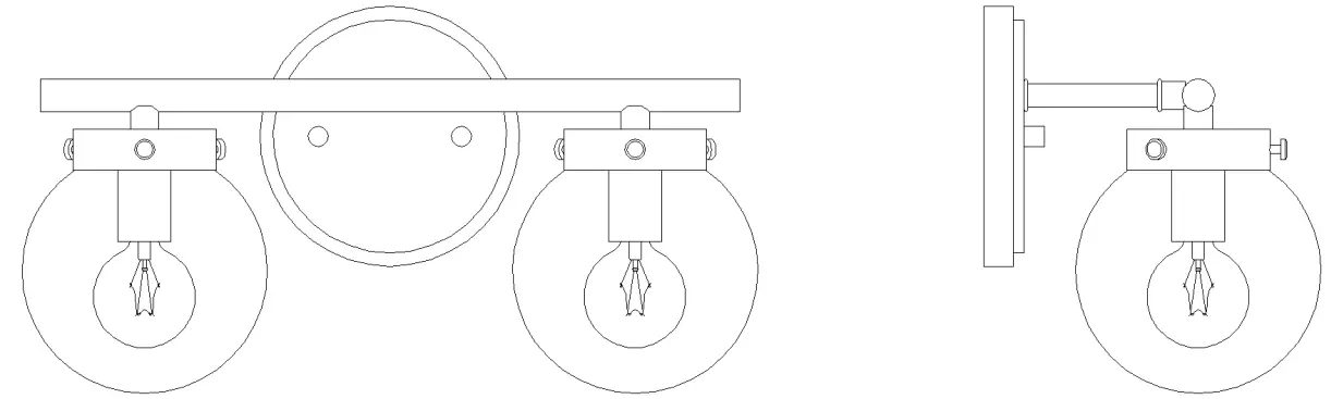 Uolfin 5069631 2-Light Gold Modern Contemporary Vanity Light Bar-FIG7