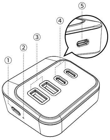 ORICO M32A2C G2 4 Port USB3 2 10G Hub - Figure 1