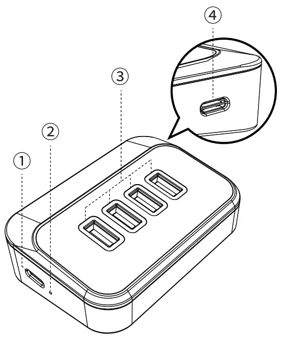 ORICO M32A2C G2 4 Port USB3 2 10G Hub - Figure 3