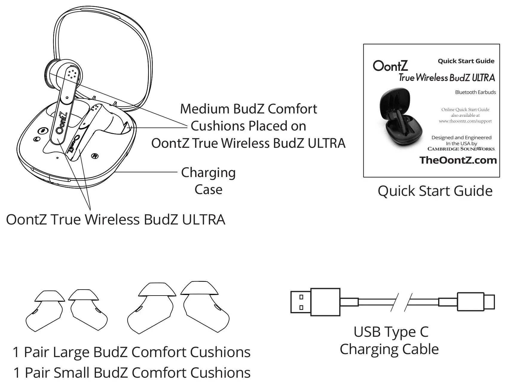 OontZ B086PHF86D True Wireless Budz Ultra - In the Package