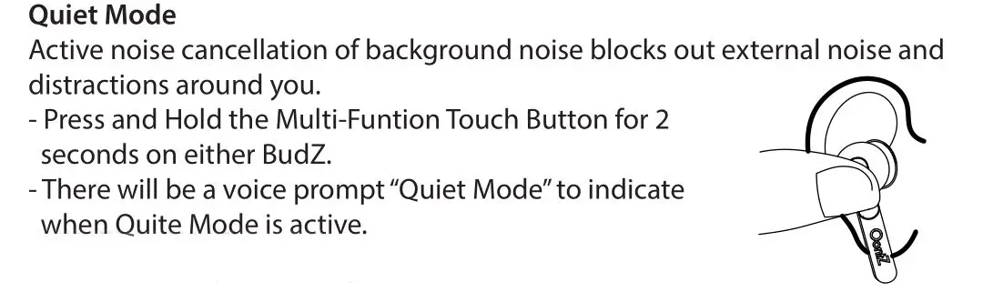 OontZ B086PHF86D True Wireless Budz Ultra - Quiet Mode