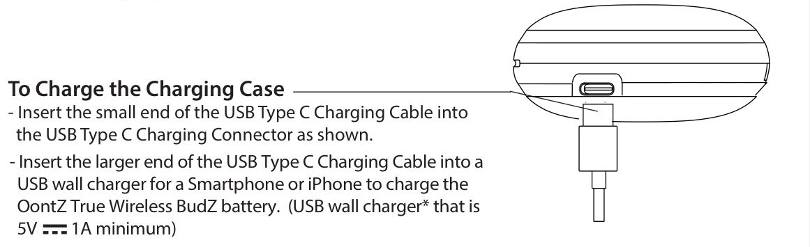 OontZ B086PHF86D True Wireless Budz Ultra - To Charge the Charging Case