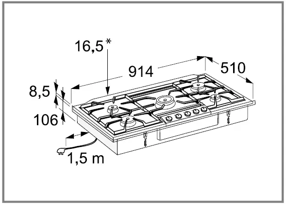 BOSCH VG295150F 200 Series Gas Cooktop 90 cm 03