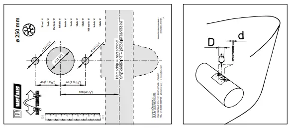 Drilling the holes in the thrust-tunnel