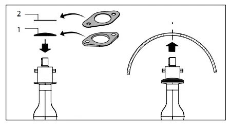 Installation tailpiece and intermediate flange