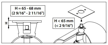Installation tailpiece and intermediate flange