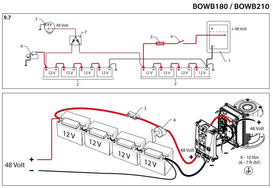 Connection of batteries and charging circuit with a 48 volt
on-board supply