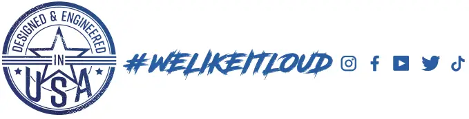 DS18 NXL-8M 8 Inch Marine Grade Coaxial Speaker with RGB LED Lights and Stainless Steel Mesh Grill - Logo