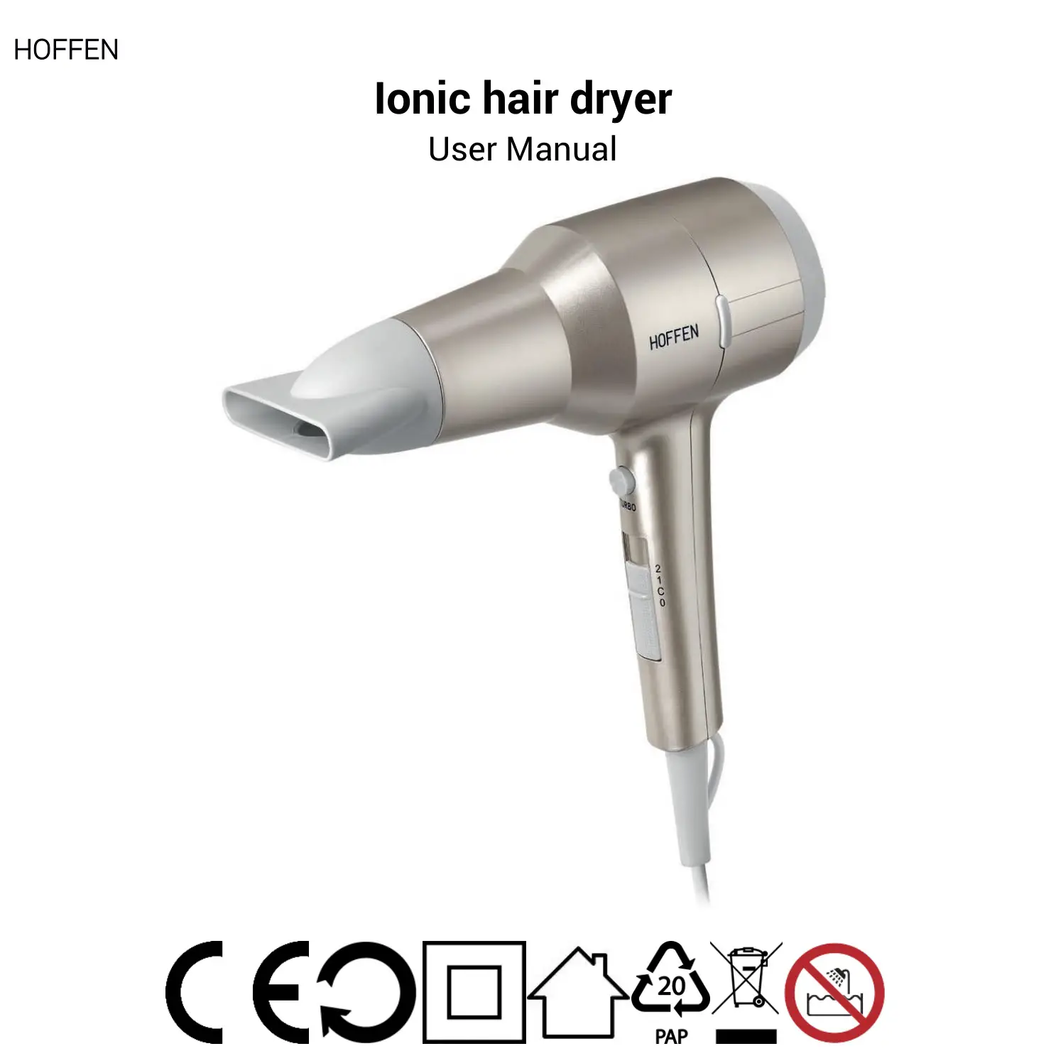 HOFFEN Ionic Hair Dryer User Manual
