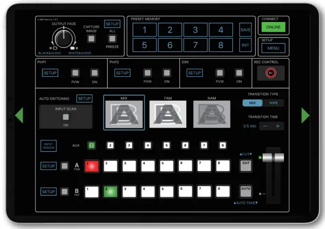 Roland V-8HD Remote iPad App
