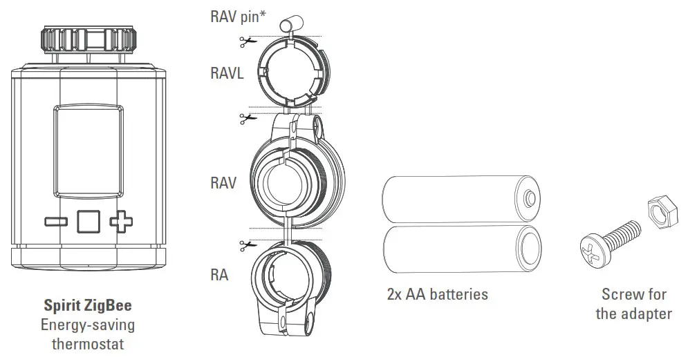 EUROTRONIC SPIRIT ZigBee Energy Saving Thermostat - Scope of Delivery 1