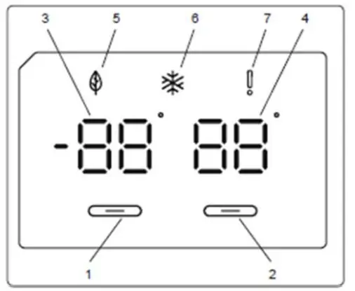 HEINNER HCNF V291WDF Combi Fridge- control panel
