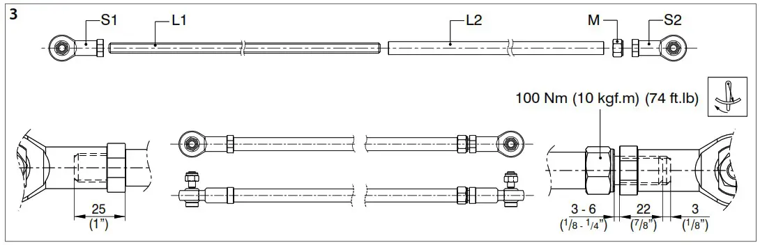 vetus OB1000 Tie Bar For Outboard Motors - Product Overview 3