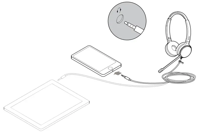 Yealink UH36 Mono Wired USB Headset-Connect to the smartphone or tablet