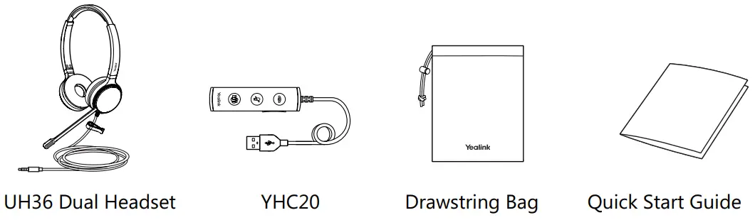 Yealink UH36 Mono Wired USB Headset-USB Wired Headset UH36 Dual