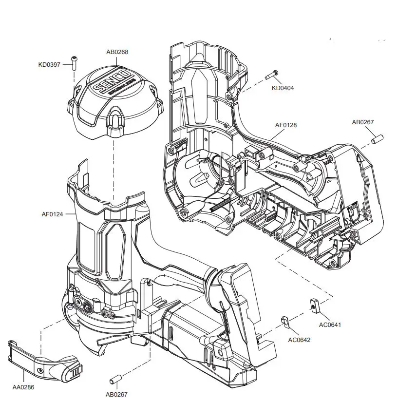 SENCO FUSION Cordless Framing Nailer F-35FRHXP Instruction Manual - Body Assemblies