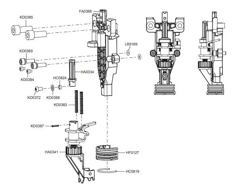 SENCO FUSION Cordless Framing Nailer F-35FRHXP Instruction Manual - Front Plate Assembly