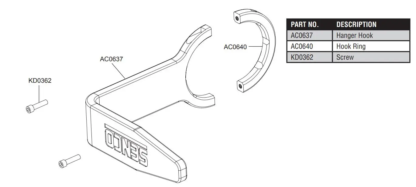 SENCO FUSION Cordless Framing Nailer F-35FRHXP Instruction Manual - Hanger Assembly