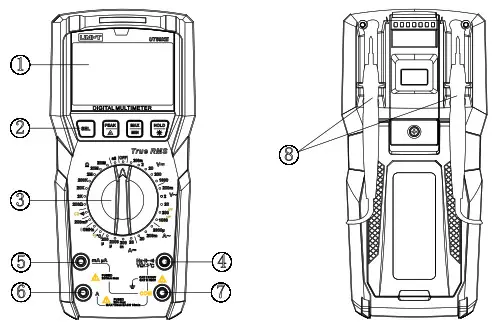 UNI-T UT89XE Digital Multimeter - External Structure