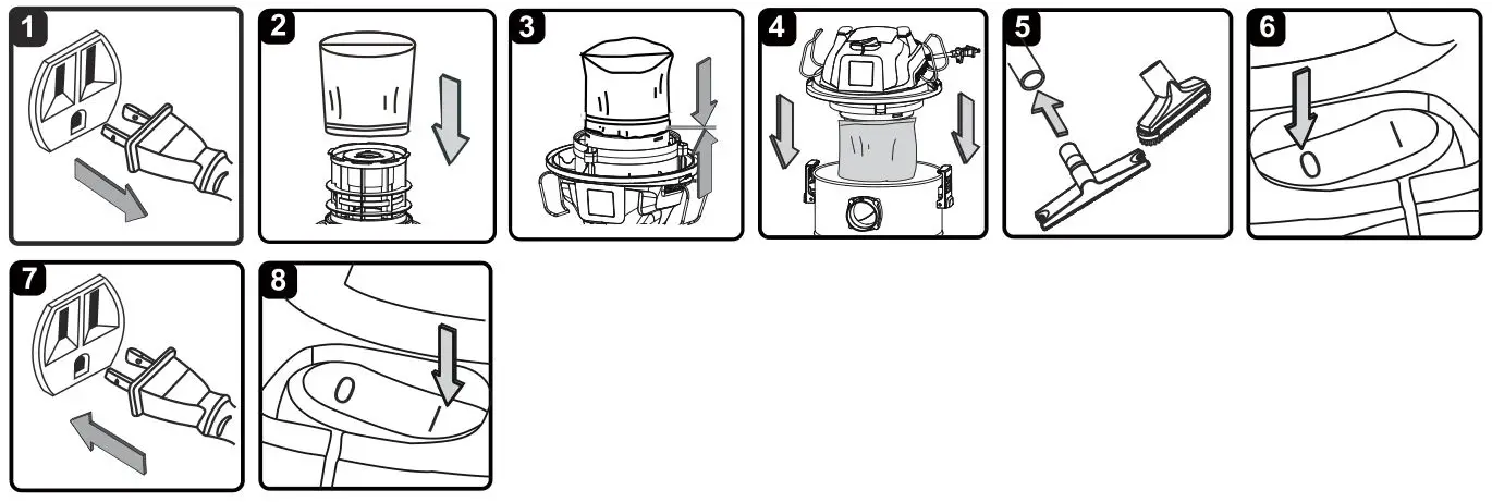 Vacmaster VOA407S 4 Gallon Peak HP Stainless Steel Vacuum - DRY VACUUM OPERATION
