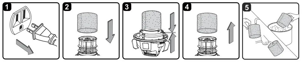 Vacmaster VOA407S 4 Gallon Peak HP Stainless Steel Vacuum - INSTALLING & CLEANING FOAM WET FILTER