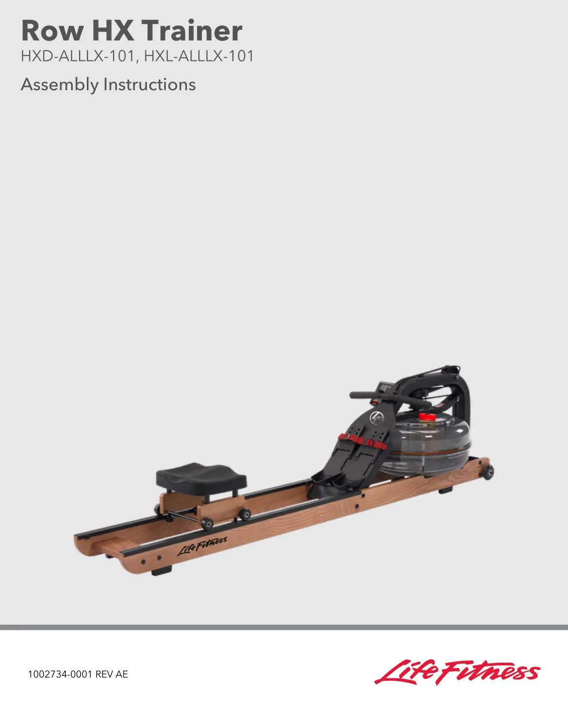 LifeFitness HXD-ALLLX-101 Row HX Trainer Installation Guide