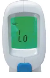 ROBOTWORLD JXB308 Non-Contact Thermometer - The display shows the message Lo