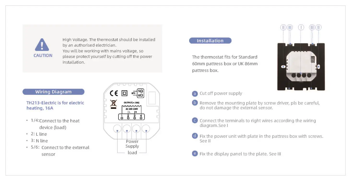 AWOW TH213-ES010 Smart Wlan Thermostat for Electric Underfloor Heating fig3