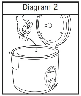 AROMA ARC 914SB 4 Cup Rice Cooker-Diagram 2
