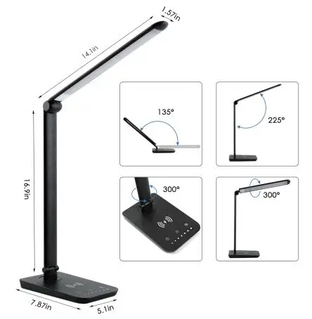 ZUNEYAN B09KPNZD3M 12W Desk Lamp with Wireless Charger fig4