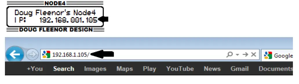 DOUG FLEENOR DESIGN NODE4 Four Port NODE Ethernet to DMX Interface Configuration - Status Page