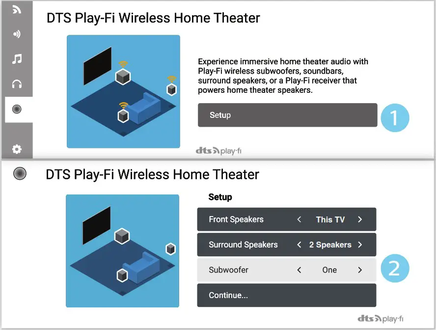 PHILIPS TAW8506 8000 Series Wireless Subwoofer - Surround sound Setup 1