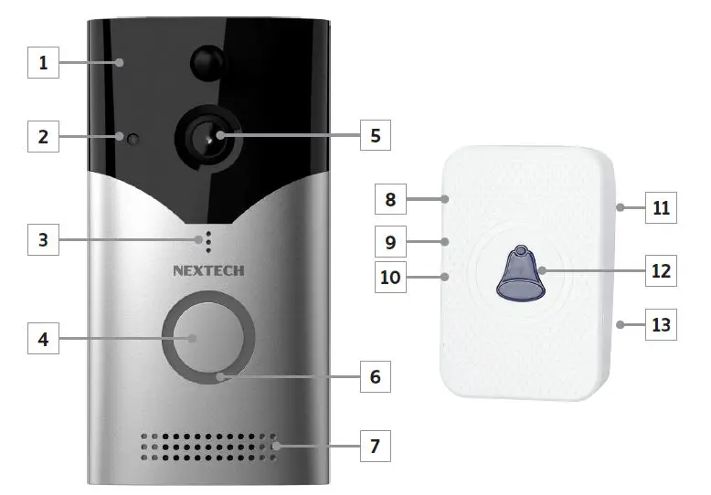 NEXTECH WQC3886 1080p Smart Wireless Doorbell-FIG1