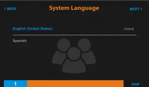 First Time Setup Wizard Step 1