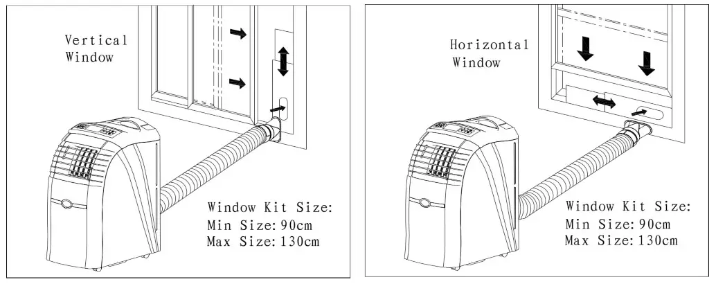 VOSTOK BTU Portable Air control panal Window kit installation