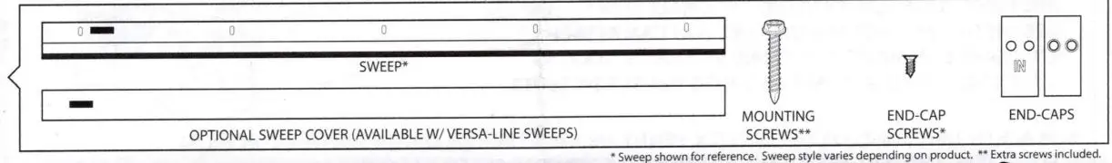 Xcluder XCL-111 Versa-Line Rodent Control Door Sweep Installation Guide - Components