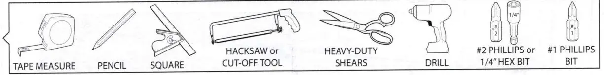 Xcluder XCL-111 Versa-Line Rodent Control Door Sweep Installation Guide - Tools