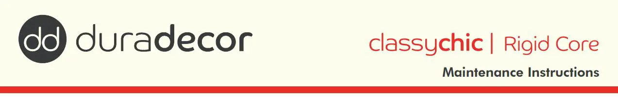 duradecor classychic Rigid Core Lock Luxury Vinyl Plank Flooring Instruction Manual