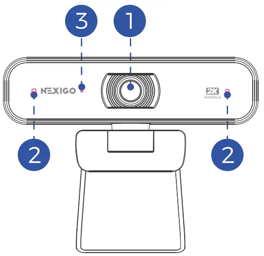 NEXIGO N940P 2K QHD Zoomable Webcam - fig1