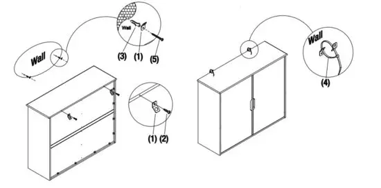 StyleWell JS 3417 A 42 Inch White Storage Hutch - panel 14