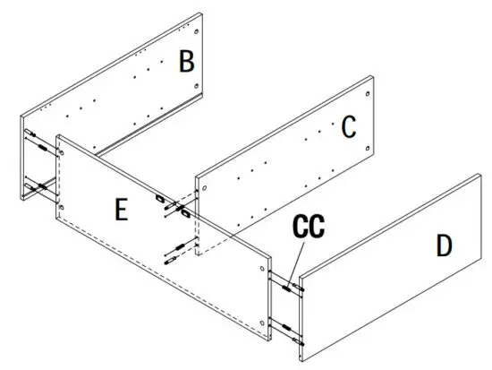StyleWell JS 3417 A 42 Inch White Storage Hutch - panel 2