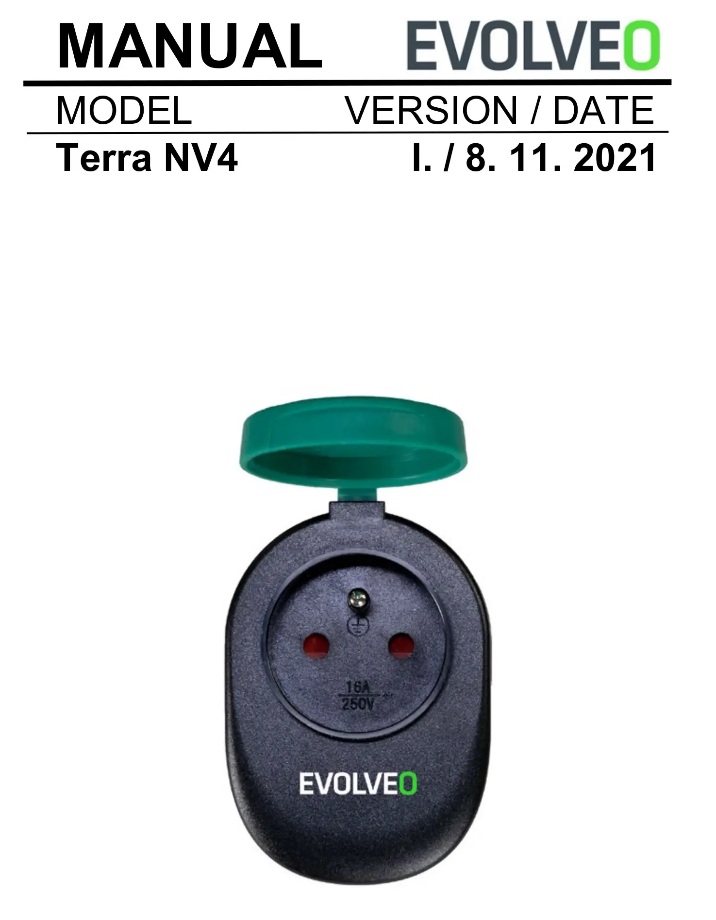 EVOLVEO Terra NV4 Outdoor WiFi Smart Plug User Manual